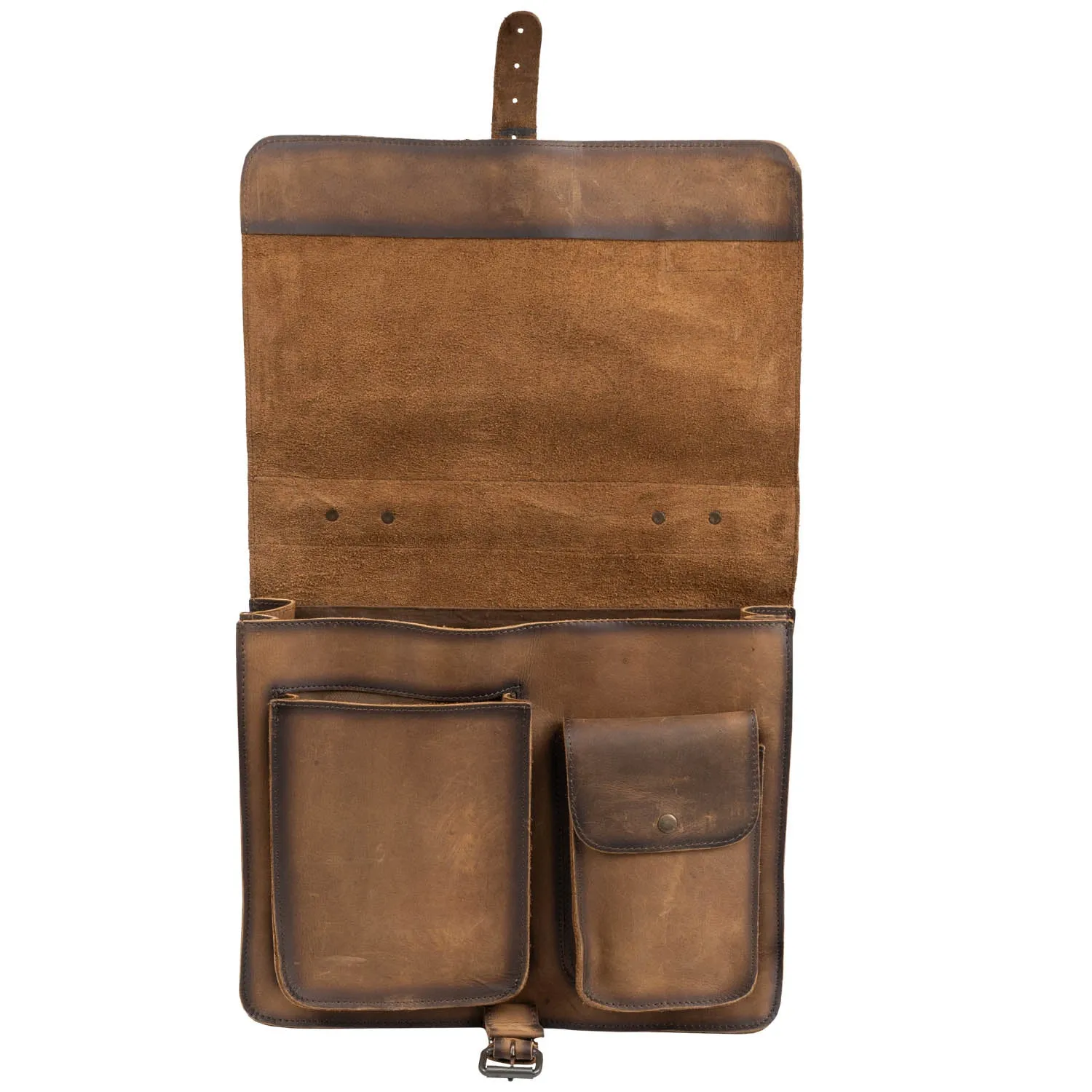 STS Ranchwear Mens Foreman Portfolio Veg-Tan Leather Messenger Bag