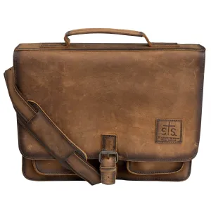 STS Ranchwear Mens Foreman Portfolio Veg-Tan Leather Messenger Bag