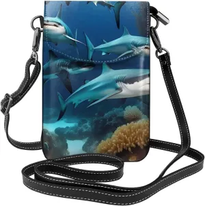 Submarine Shark Coral Women'S Crossbody Bag, Zipper Phone Wallet, Cute Purse, Shoulder Bag, Detachable Shoulder Strap