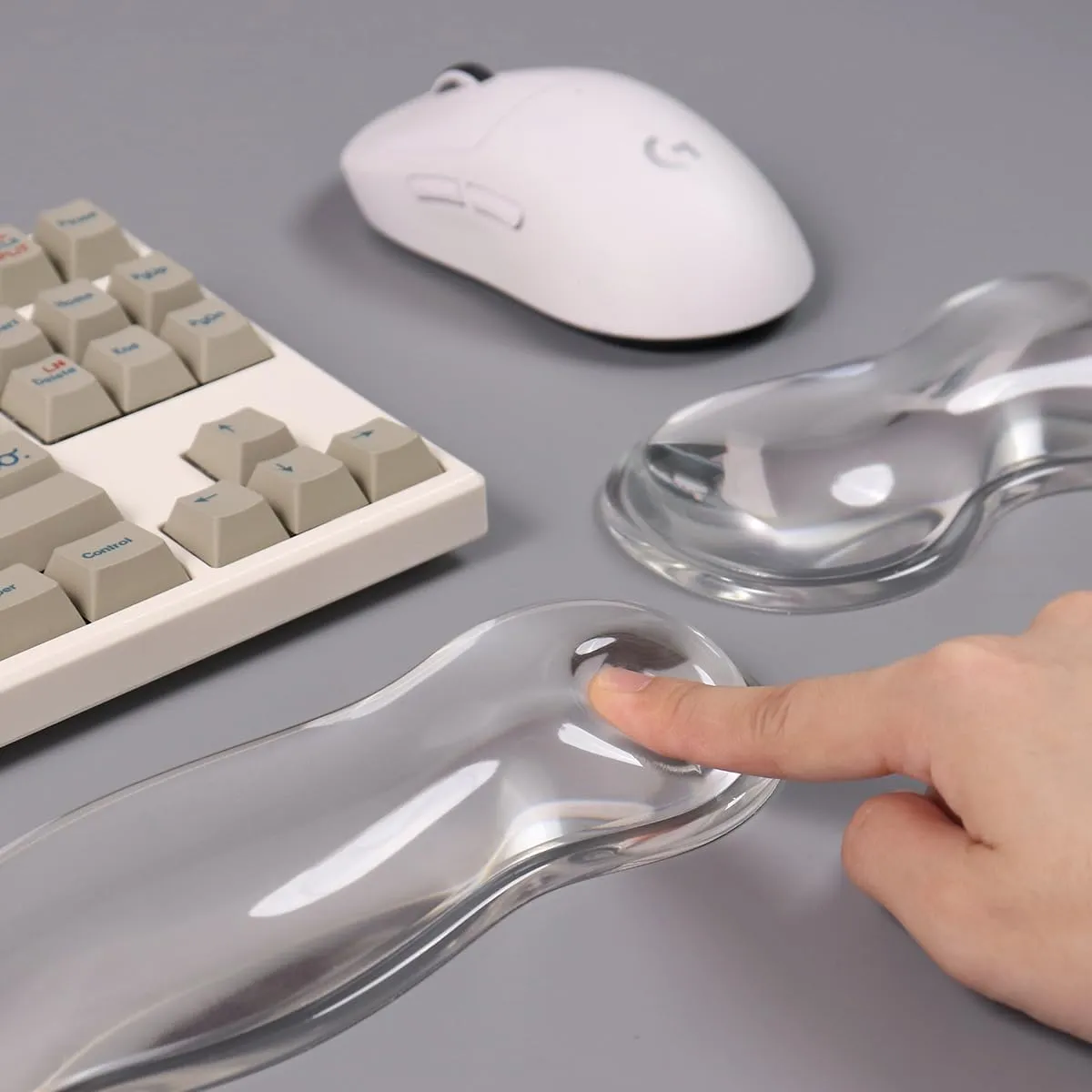 Sumgsn Silicone Gel Keyboard & Mouse Wrist Rest Set, White Cool Soft Ergonomic Wrist Rest, Relax Your Wrist, for Laptop Computer Office & Home