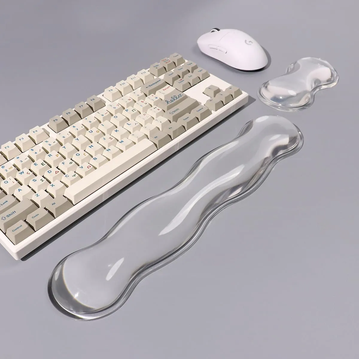 Sumgsn Silicone Gel Keyboard & Mouse Wrist Rest Set, White Cool Soft Ergonomic Wrist Rest, Relax Your Wrist, for Laptop Computer Office & Home
