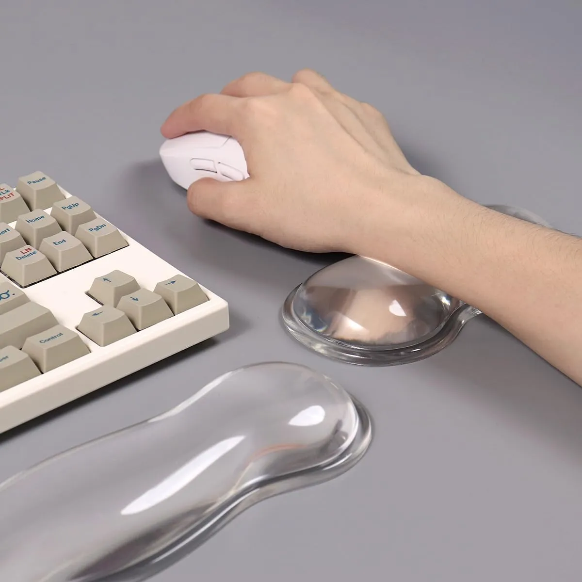 Sumgsn Silicone Gel Keyboard & Mouse Wrist Rest Set, White Cool Soft Ergonomic Wrist Rest, Relax Your Wrist, for Laptop Computer Office & Home