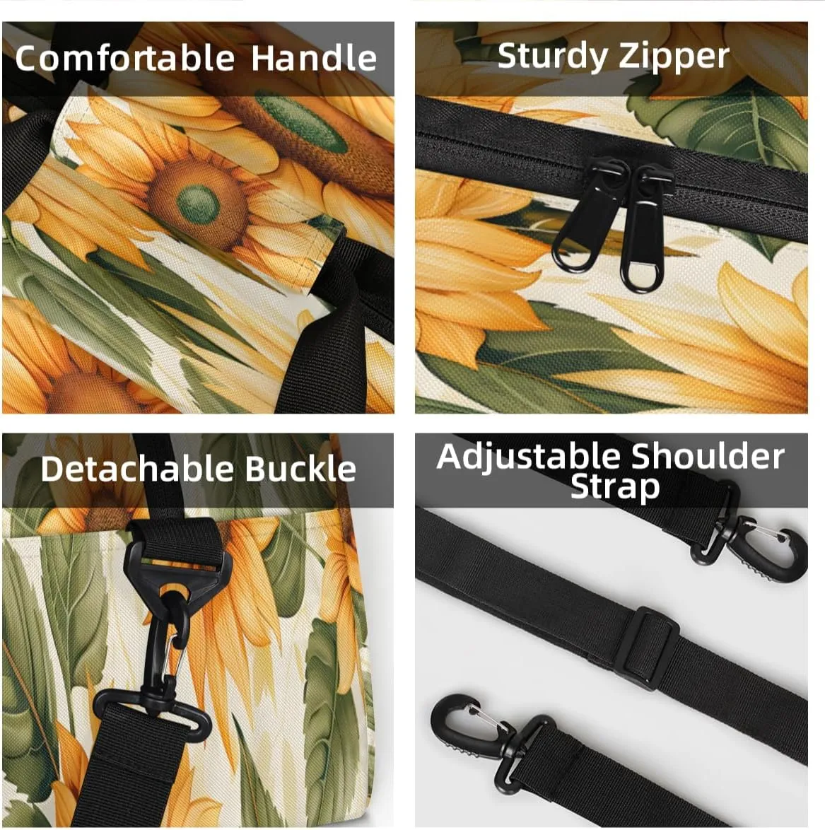 Sunflower Mini Gym Bag 18 inch for Women Men Waterproof Custom Farmhouse Rustic Travel Duffel Bag Carry On Overnight Tote Nurse Bag for Work Fitness Hiking