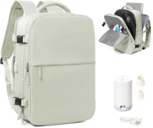 suradar Vacuum Seal Compression Travel Backpack for Women Men Airback Vacpack Travel Vacuum Bags with Pump Laptop Backpack with Shoe Compartment Carry On Suitcase Luggage Flight Approved Mint Green