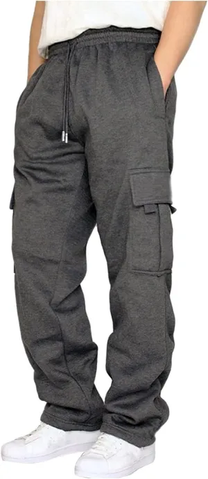 Sweatpants for Men Multi-Pocket Color Pants Casual Men's Leggings Men's Pants Heavyweight Fleece Cargo