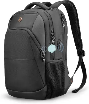 Swissdigital Design Business Laptop Backpack With Apple AirTag, College Laptops Backpack with USB Charging Port for Men and Women Fits 16 Inch Notebook, Black | ANDWIL