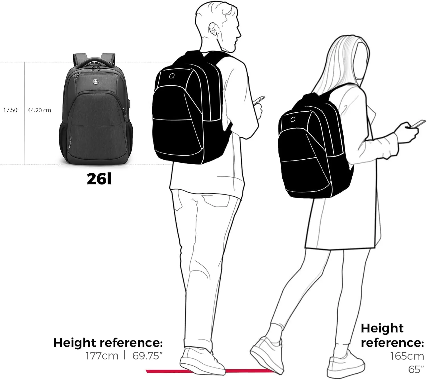 Swissdigital Design Business Laptop Backpack With Apple AirTag, College Laptops Backpack with USB Charging Port for Men and Women Fits 16 Inch Notebook, Grey | ANDWIL