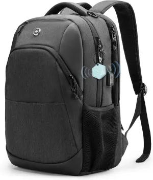 Swissdigital Design Business Laptop Backpack With Apple AirTag, College Laptops Backpack with USB Charging Port for Men and Women Fits 16 Inch Notebook, Grey | ANDWIL