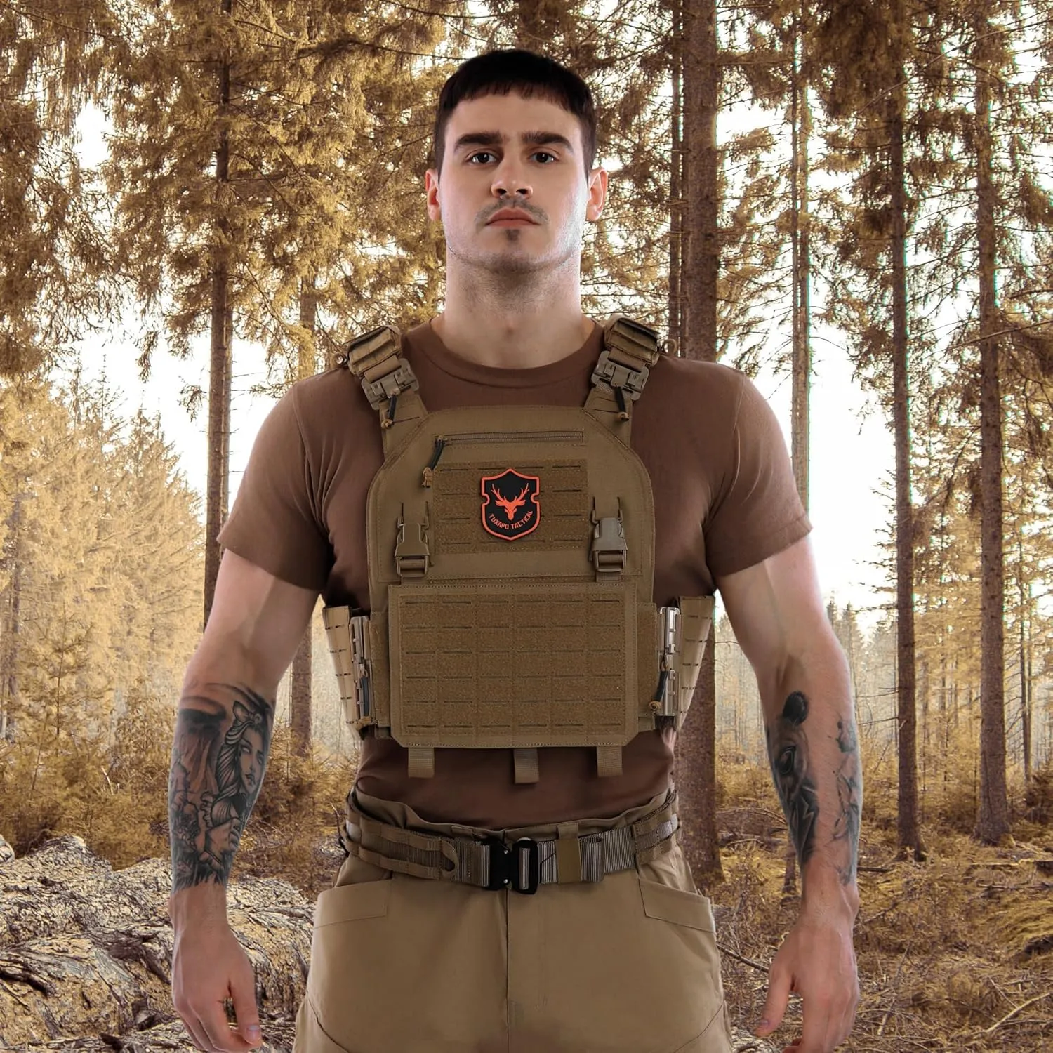 Tactical Molle Vest for Men Laser Cutting Modular Lightweight Quick Release Adjustable Vests