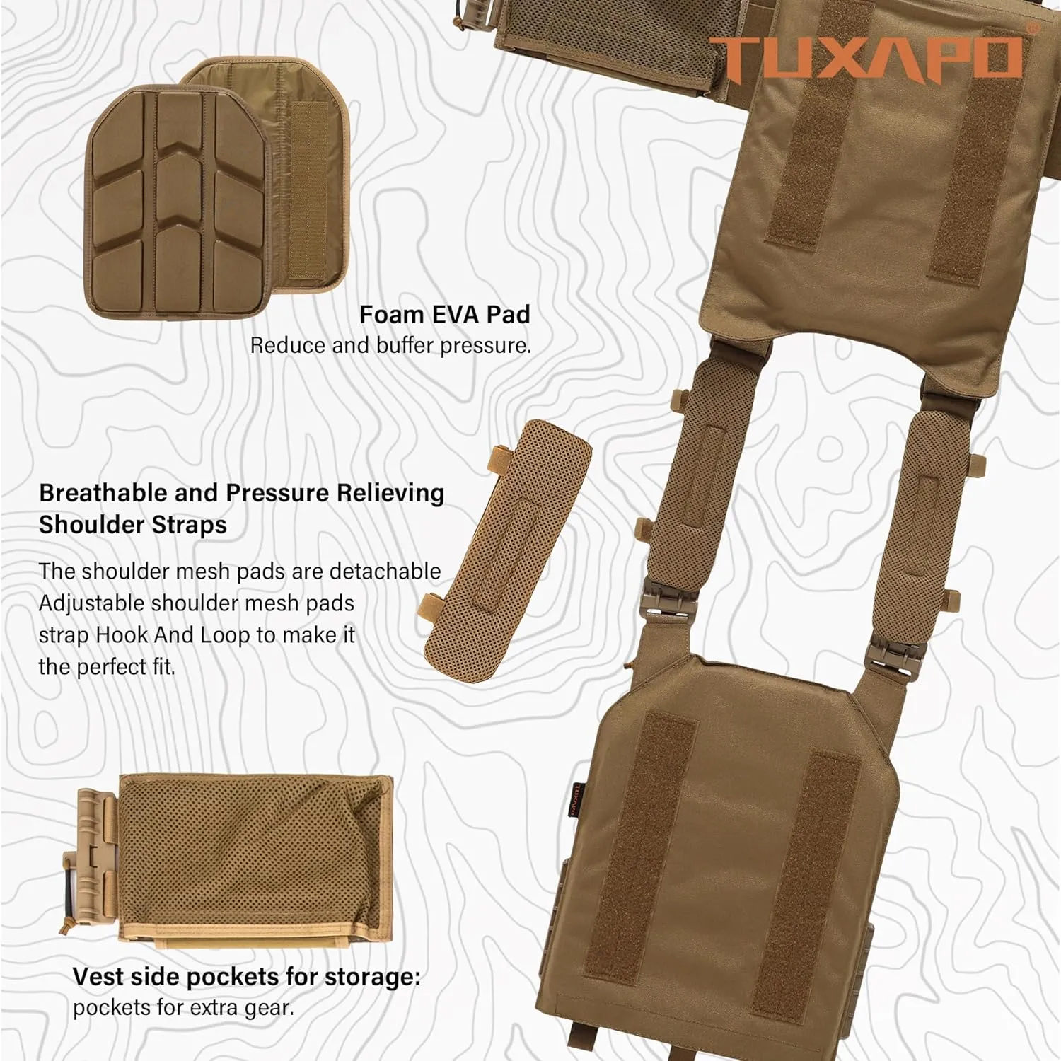 Tactical Molle Vest for Men Laser Cutting Modular Lightweight Quick Release Adjustable Vests