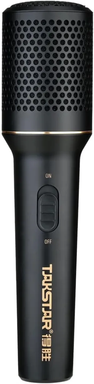 TAKSTAR Handheld Microphone, Super-Cardioid Dynamic Mic with 16ft XLR Audio Cable to 1/4'' Audio Connection, 3.5mm Adapter, ON/Off Switch, Karaoke Microphone for Singing, AMP, Speaker(DM103)