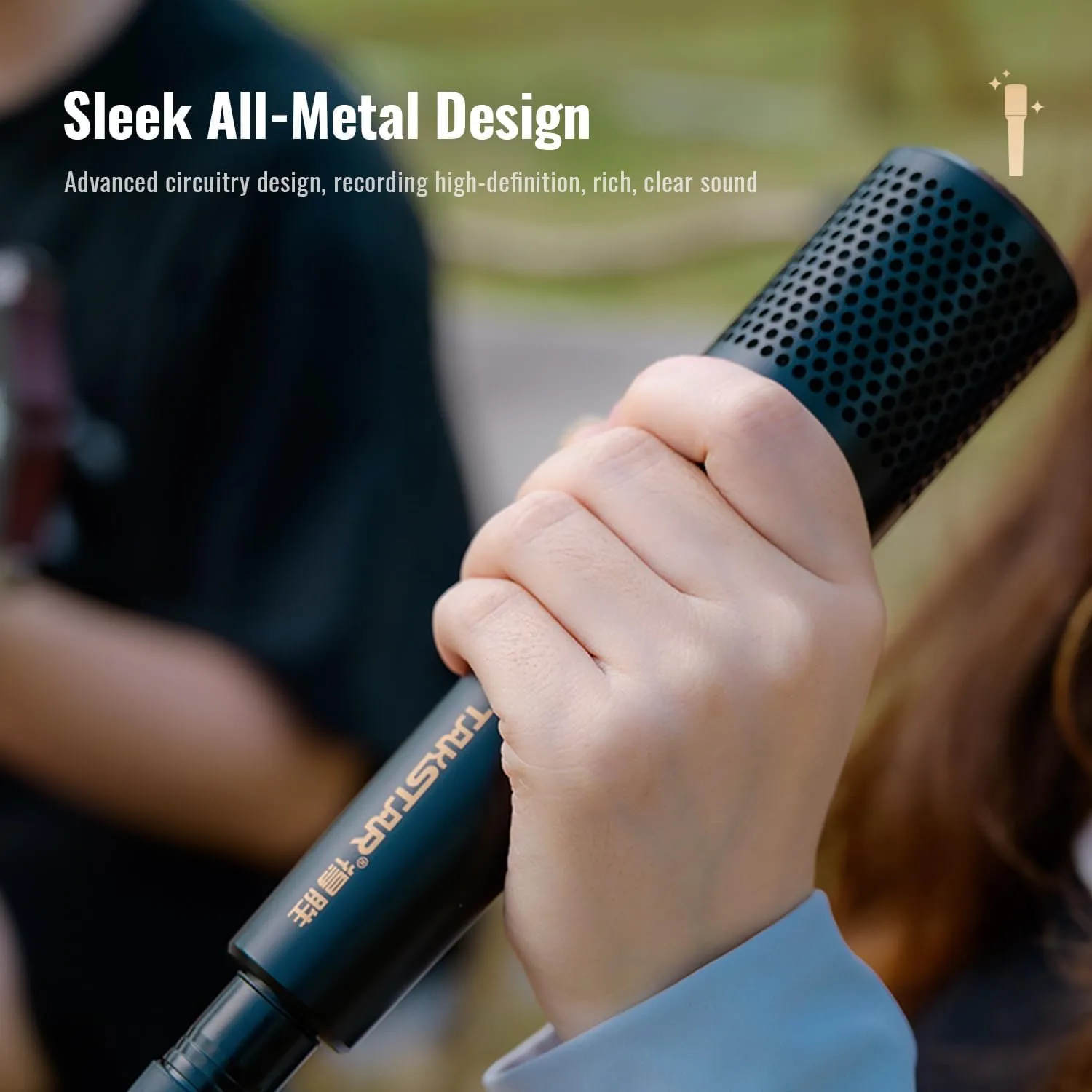 TAKSTAR Handheld Microphone, Super-Cardioid Dynamic Mic with 16ft XLR Audio Cable to 1/4'' Audio Connection, 3.5mm Adapter, ON/Off Switch, Karaoke Microphone for Singing, AMP, Speaker(DM103)