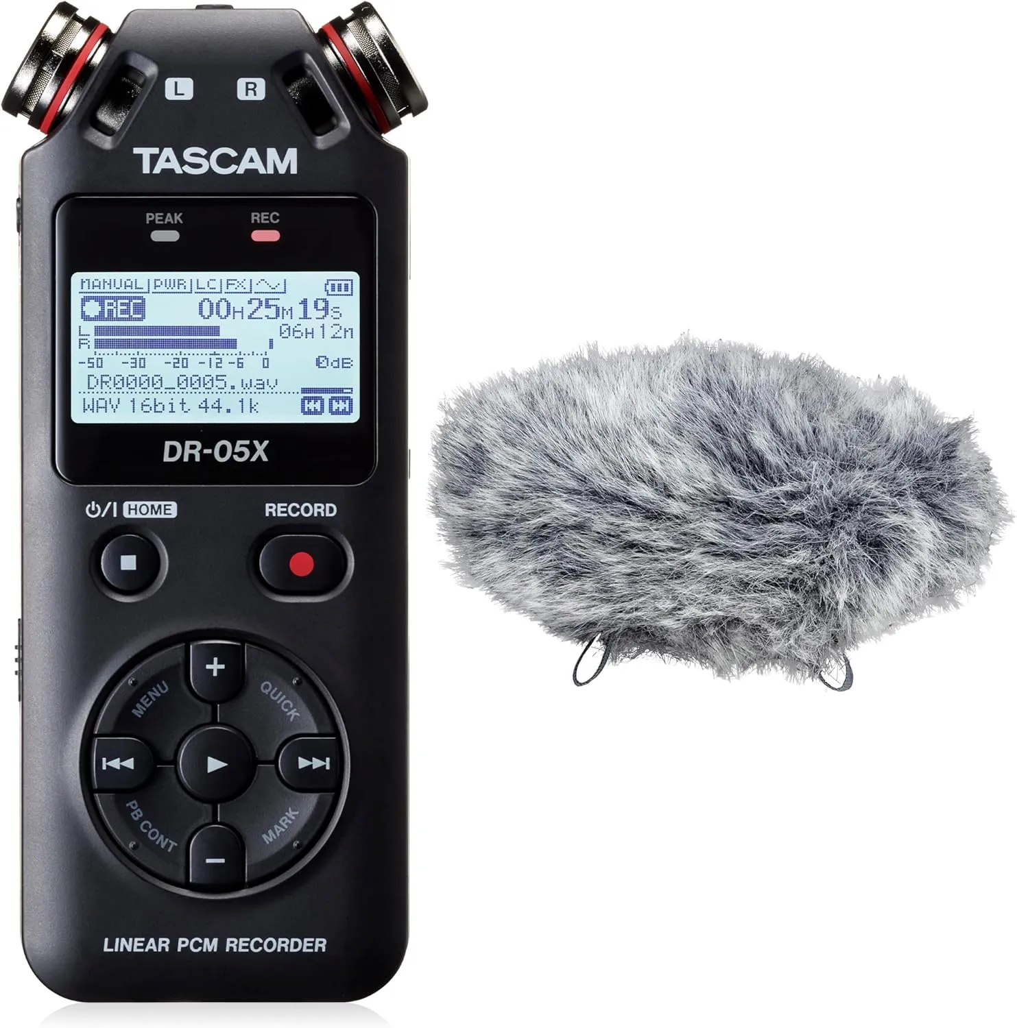 TASCAM DR-05X Recorder and Windscreen Bundle