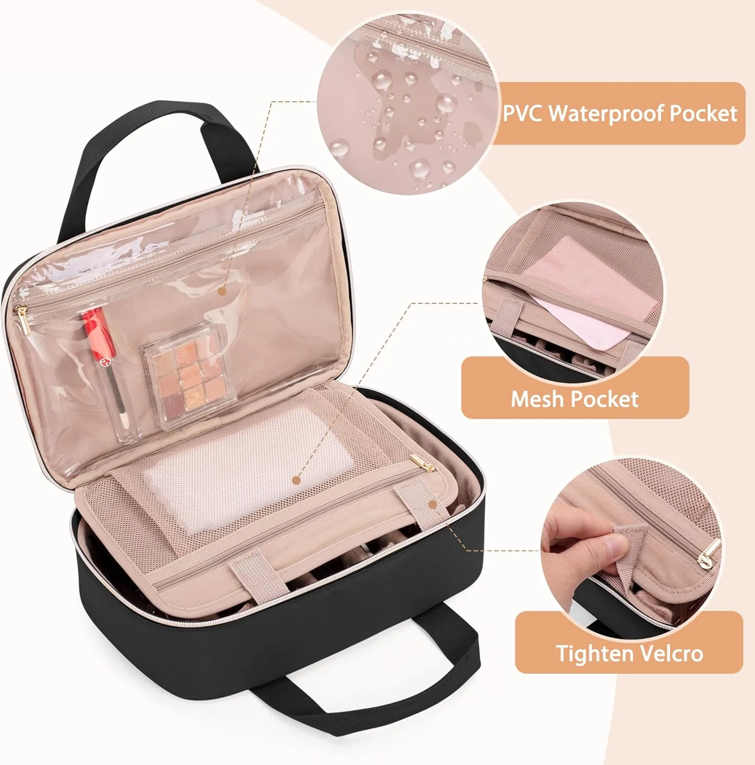 Teamoy Sunglasses Organizer Case for Multiple Pairs, Travel Eyeglasses Storage Bag with Adjustable Slots for Men Women