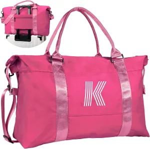 Teenage Girl Gifts, Birthday Gift, Initial Travel Bag, Travel Essential for Girls, Sports Bag, Girls Weekender Bag, Monogram Overnight Bag Gift for Her (Letter K)