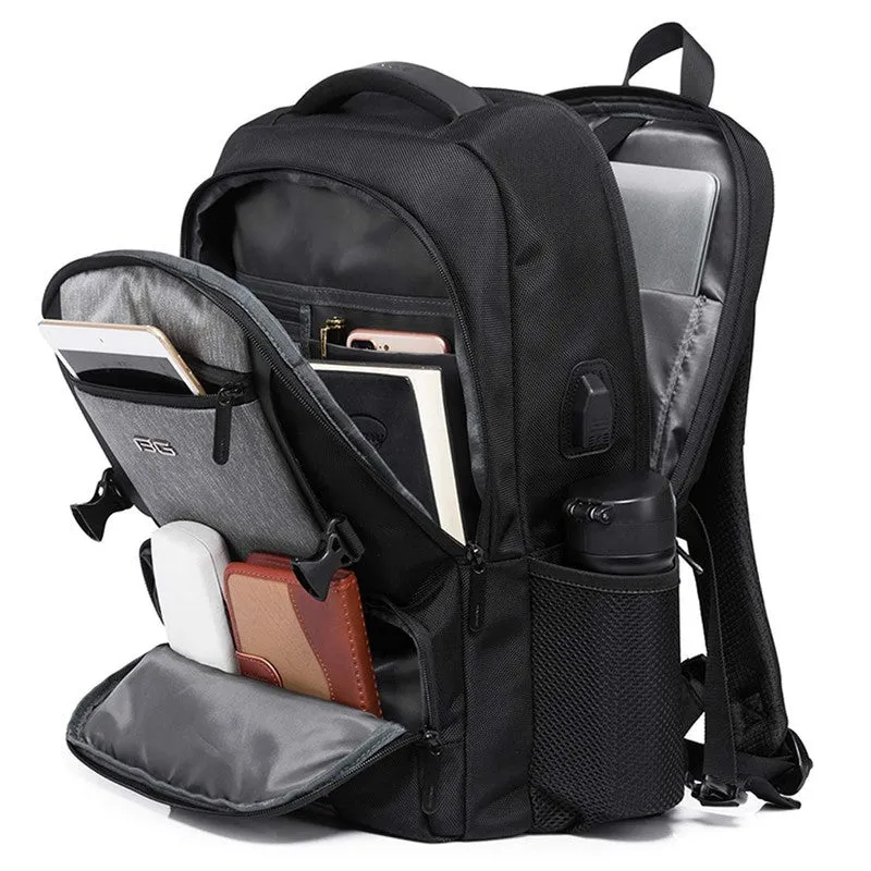 THE CLOWNFISH Anti-Theft Laptop Backpack with USB Charging | 15.6 inch | Black