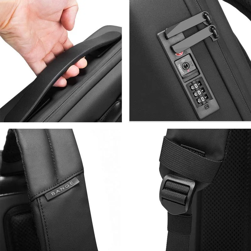 THE CLOWNFISH Multifunctional Hard Shell Laptop Backpack - Water Resistant, TSA Lock | 15.6 inch | Black