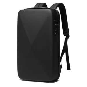 THE CLOWNFISH Multifunctional Hard Shell Laptop Backpack - Water Resistant, TSA Lock | 15.6 inch | Black