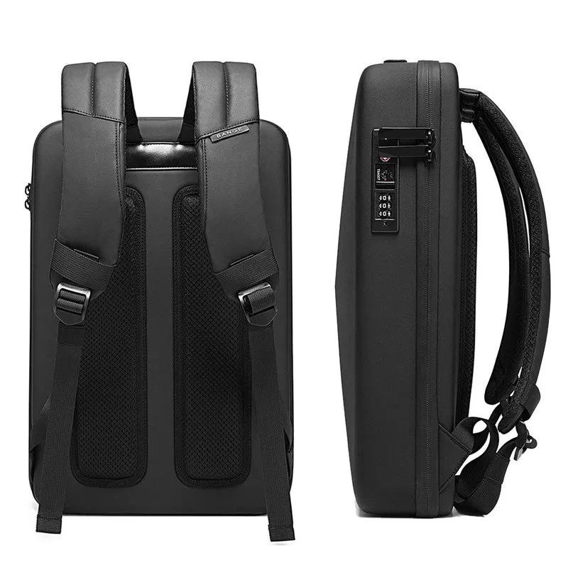 THE CLOWNFISH Multifunctional Hard Shell Laptop Backpack - Water Resistant, TSA Lock | 15.6 inch | Black