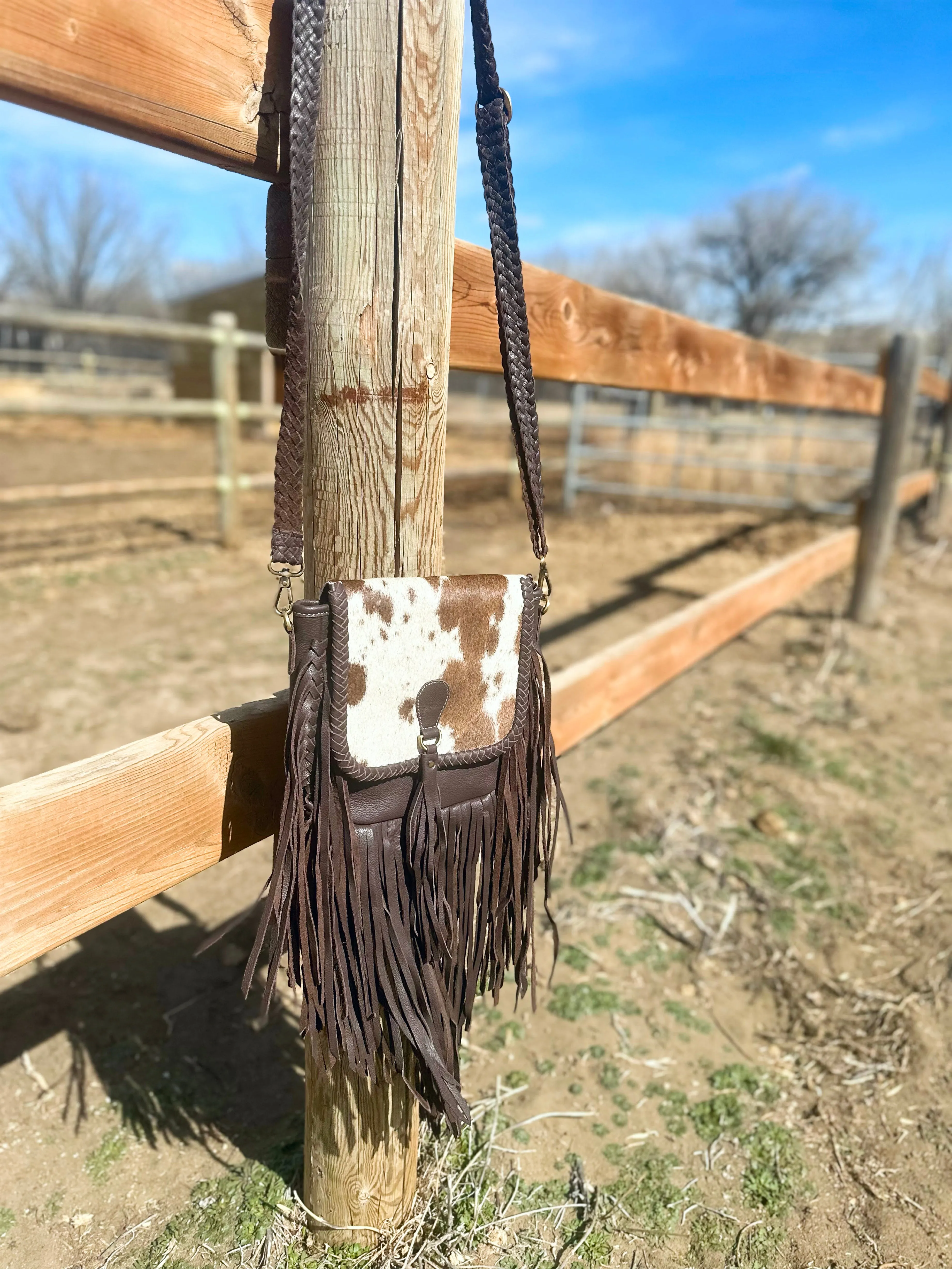 The Nancy Crossbody Genuine Hairon Cowhide Leather Tassel