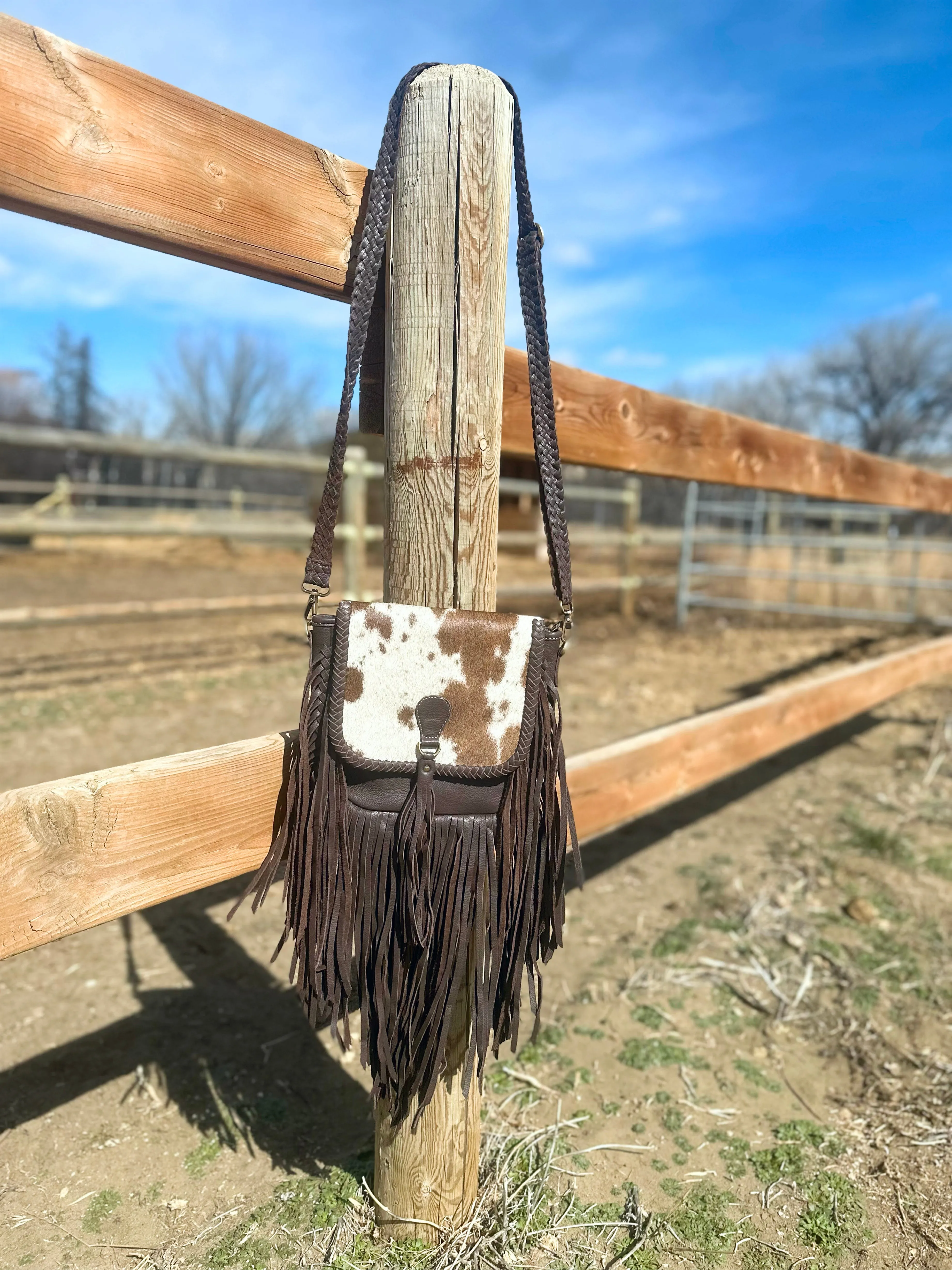 The Nancy Crossbody Genuine Hairon Cowhide Leather Tassel