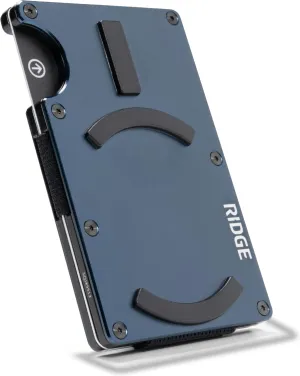 The Ridge Alpine Navy MagSafe Compatible Wallet - RFID, Card Holder & Integrated Cash Strap, Minimalist, Modern, Tech-Savvy Unisex Wallet for Men