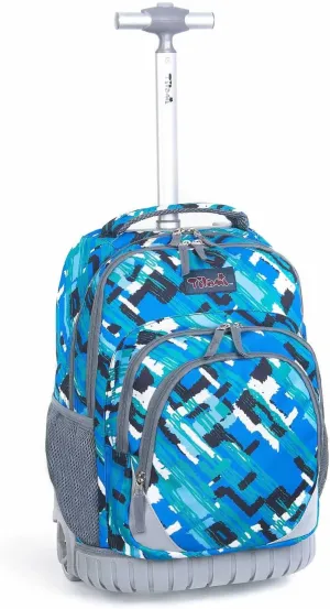 Tilami Kids Rolling Backpack 18 inch Boys and Girls Laptop Backpack, Ocean