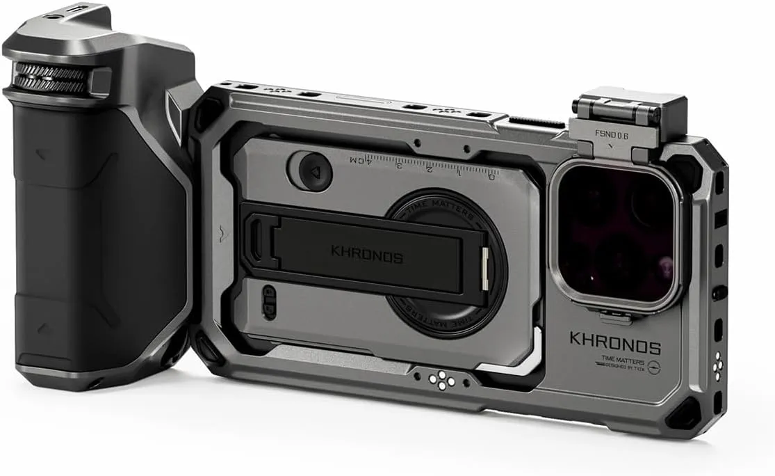 Tilta Khronos Handheld Kit Compatible with iPhone 16 Pro Max – Space Gray | Mobile Filmmaking Accessories | Phone Camera Cage & Video Rig | 0.6   1.2 ND Filters | Focus Handle | TK-IP16-PMA-SG