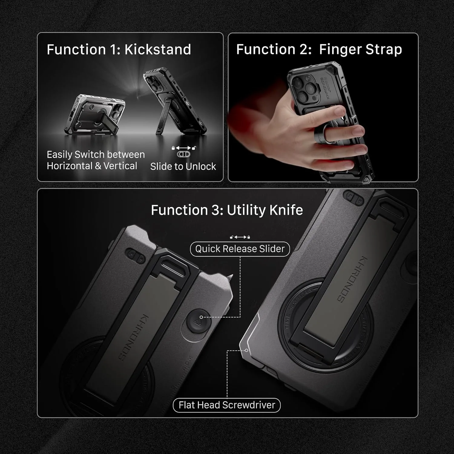 Tilta Khronos Handheld Kit Compatible with iPhone 16 Pro Max – Space Gray | Mobile Filmmaking Accessories | Phone Camera Cage & Video Rig | 0.6   1.2 ND Filters | Focus Handle | TK-IP16-PMA-SG