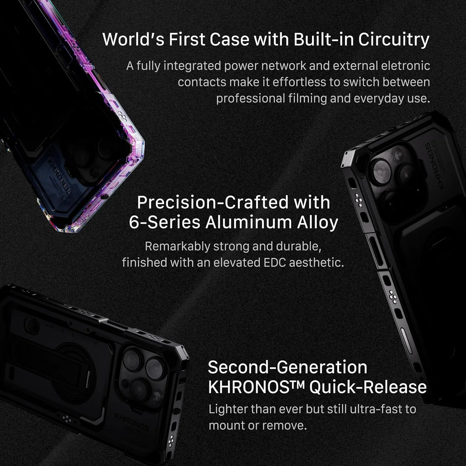 Tilta Khronos Handheld Kit Compatible with iPhone 16 Pro Max – Space Gray | Mobile Filmmaking Accessories | Phone Camera Cage & Video Rig | 0.6   1.2 ND Filters | Focus Handle | TK-IP16-PMA-SG