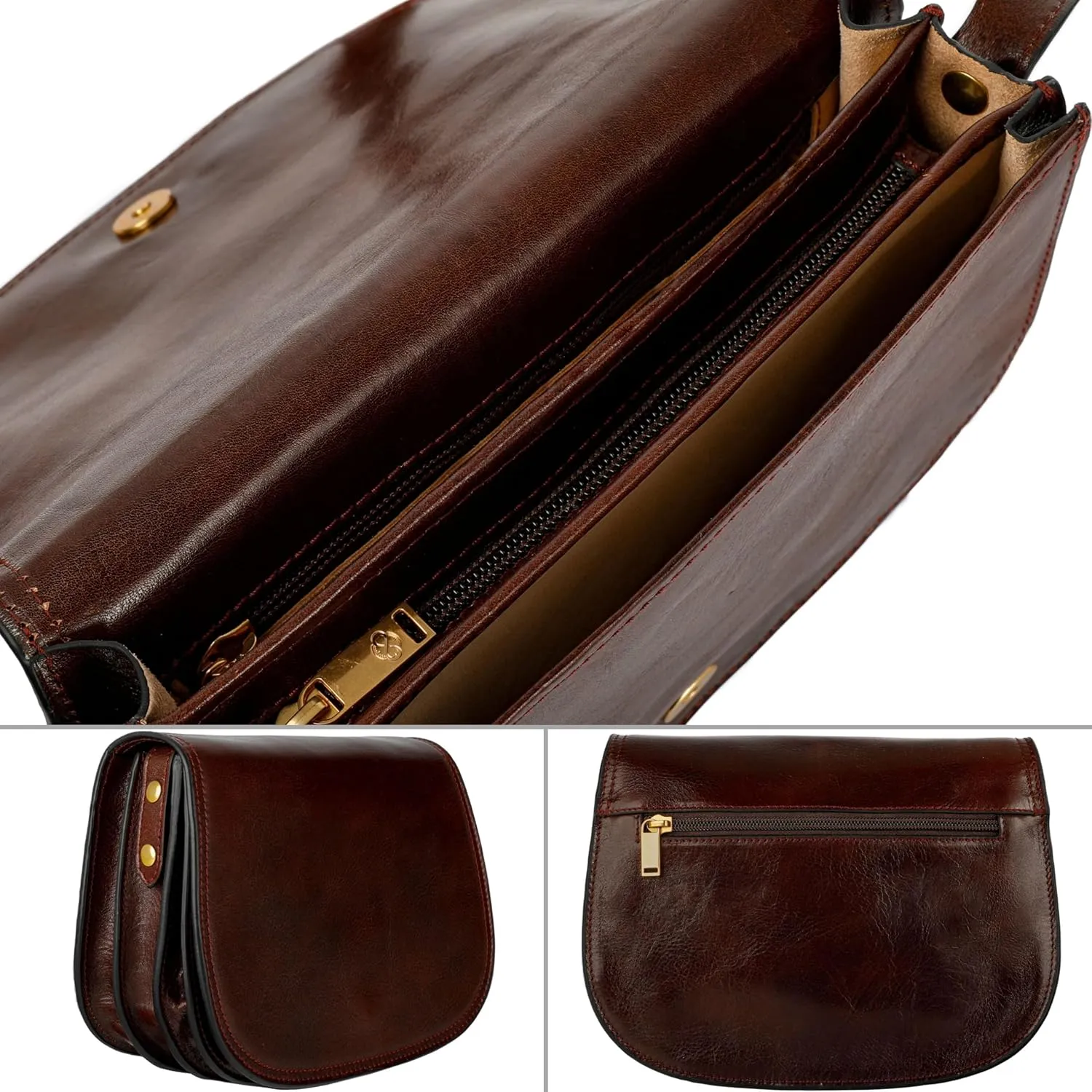 Time Resistance Leather Cross Body Bag for Women Shoulder Bag Messenger Purse Gift Box Included