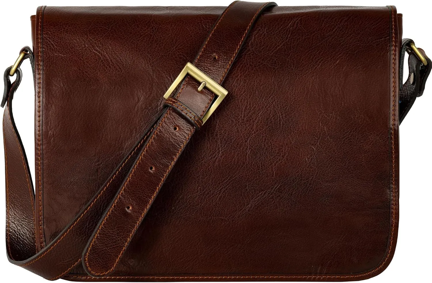Time Resistance Leather Messenger Bag for Men, Handmade Crossbody Bag, Shoulder Bag Made in Italy