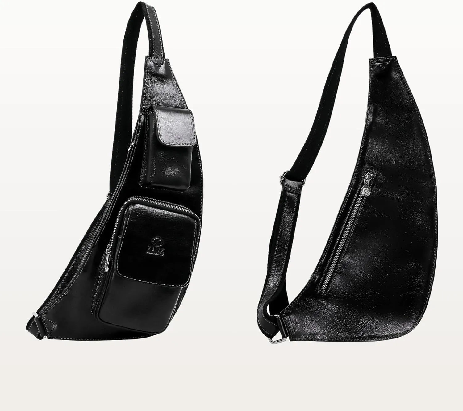 Time Resistance Leather Sling Bag - Crossbody Bag - Messenger Bag for Men and Women - Handmade Shoulder Bag Backpack