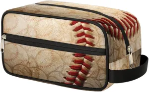 Toiletry Bag for Boys Man,Retro Baseball Travel Toiletry Bag for Woman Comestic Makeup Bag,Waterproof Shaving Bag for Toiletries Accessories Travel Essentials,Sport Ball
