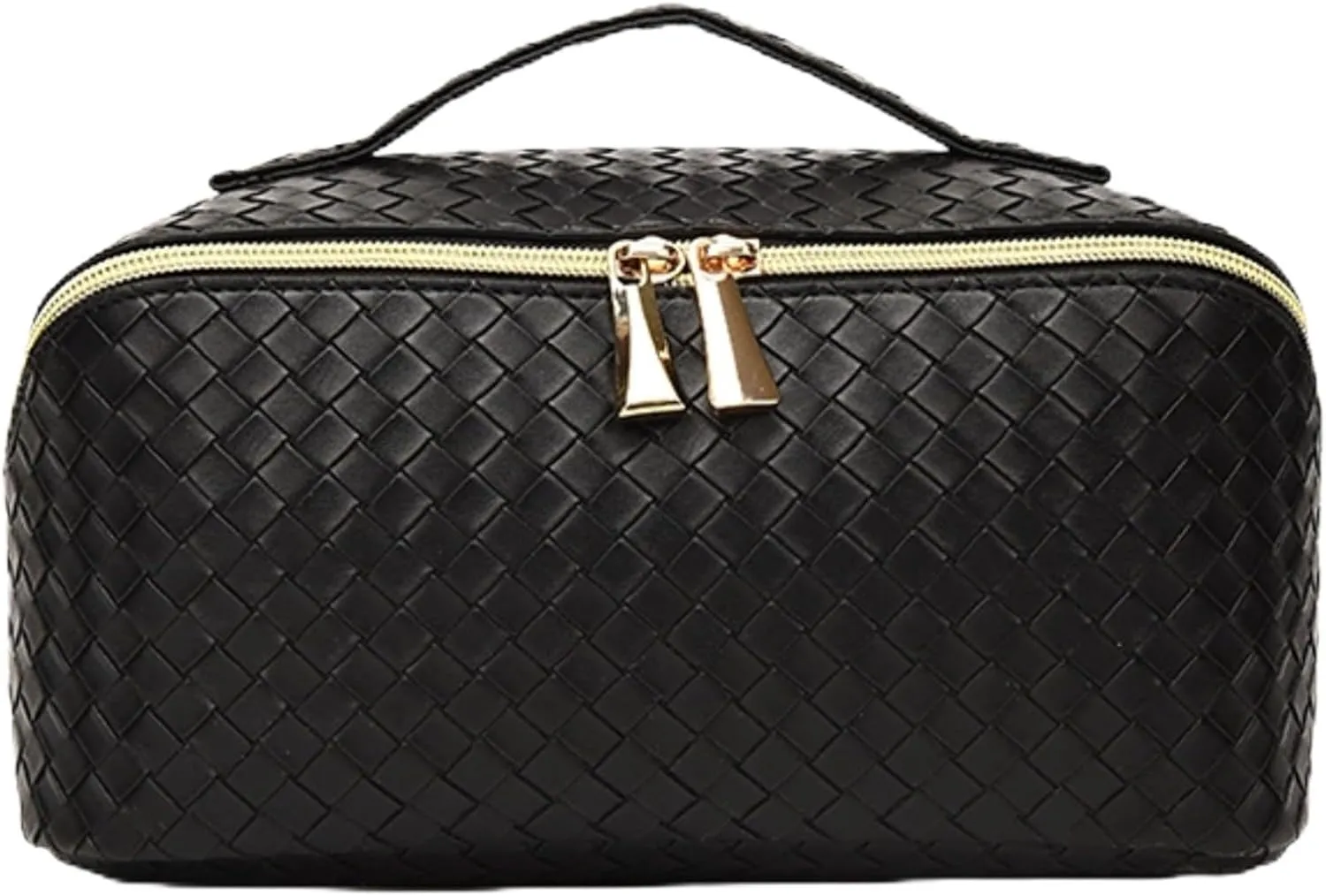 Toiletry Travel Bags – Large Capacity Makeup Organizer for Women, Waterproof Travel Size Toiletries Case with Organized Compartments, Foldable Travel Bag, Ideal for Makeup & Skincare (Black)