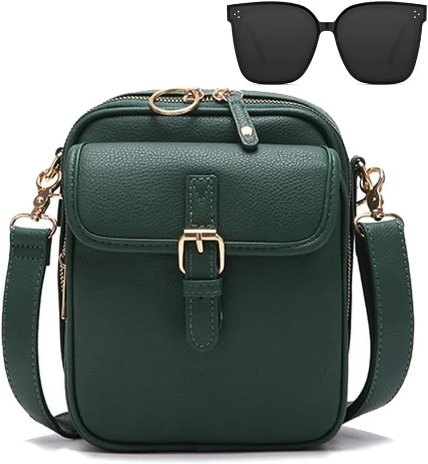 Tojoyride Crossbody Bag, Leather Messenger Bag, Vintage Mini Anti Theft Purse Shoulder Bags, Built in Wallet with Card Slots