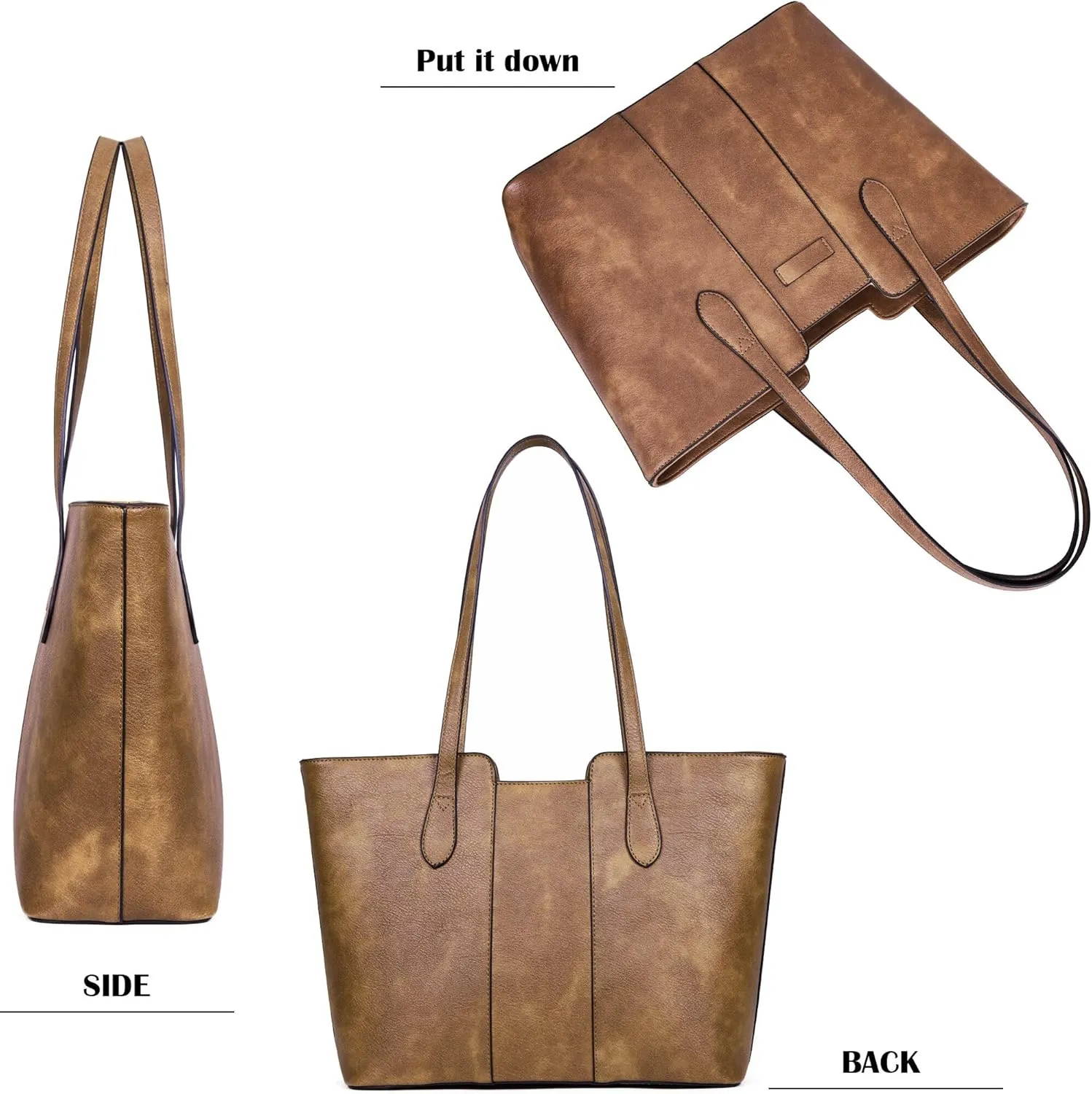 ToLFE Tote Bags for Women Purses and Handbags Top Handle Satchel PU Leather Shoulder Hobo Bags
