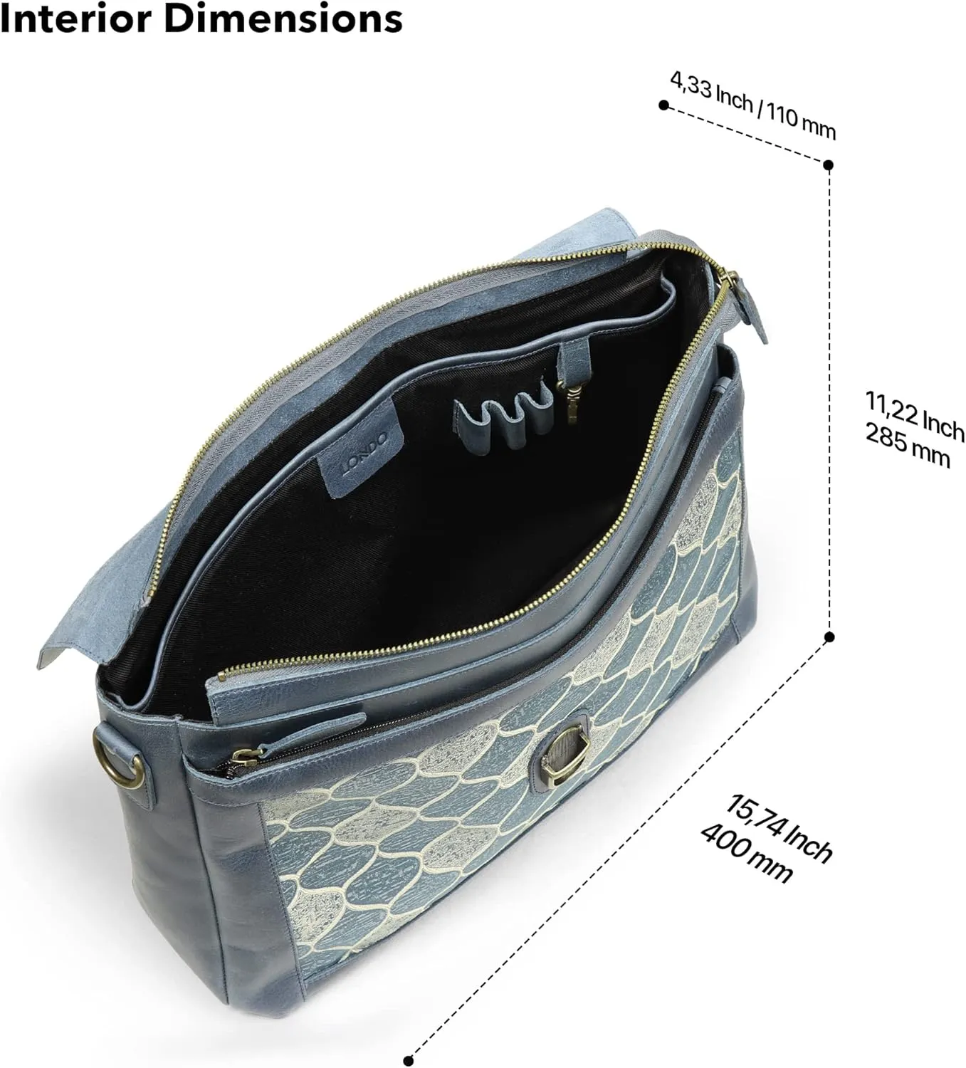 Top Grain Leather Zion Messenger Bag, Laptop Bag, Travel Bag for Work, Office, School