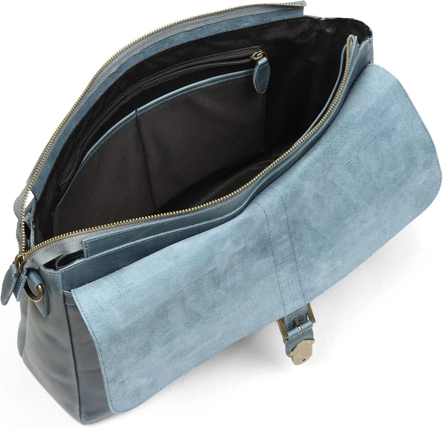 Top Grain Leather Zion Messenger Bag, Laptop Bag, Travel Bag for Work, Office, School