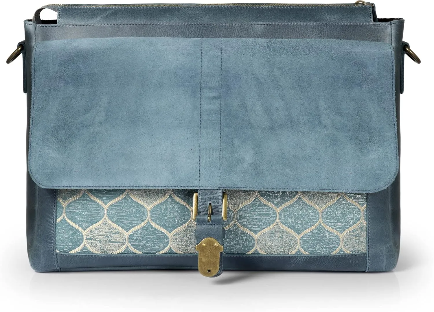 Top Grain Leather Zion Messenger Bag, Laptop Bag, Travel Bag for Work, Office, School