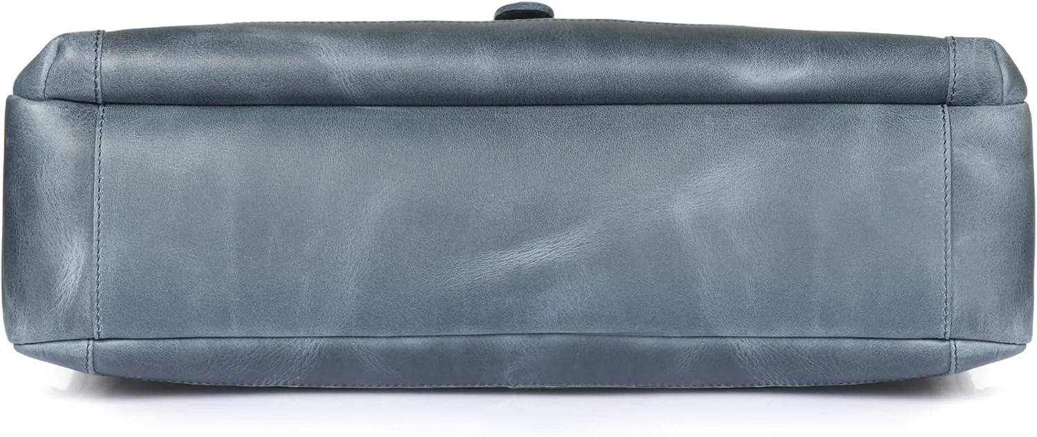 Top Grain Leather Zion Messenger Bag, Laptop Bag, Travel Bag for Work, Office, School
