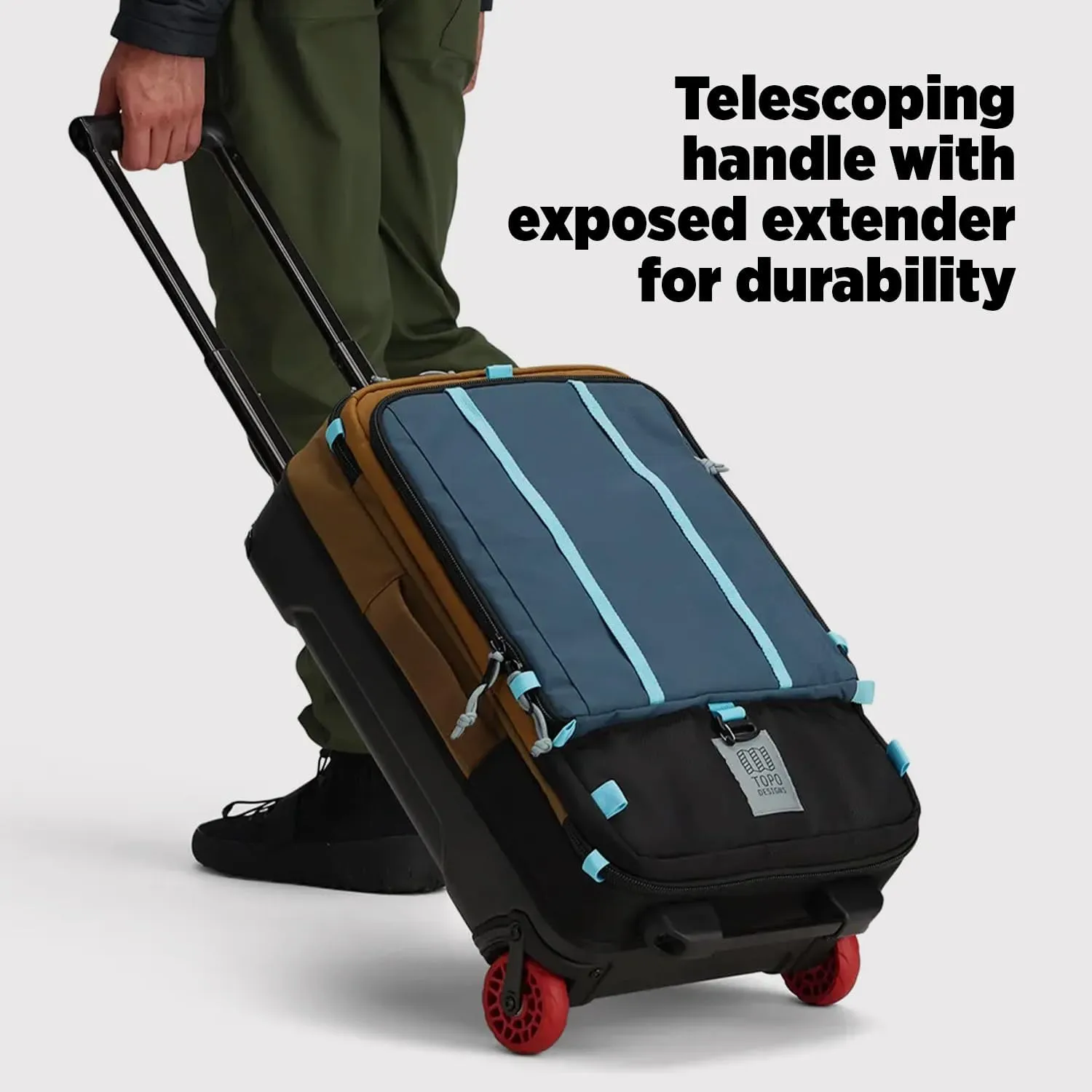 Topo Designs 44 L Global Travel Bag Roller Desert Palm/Pond Blue One Size