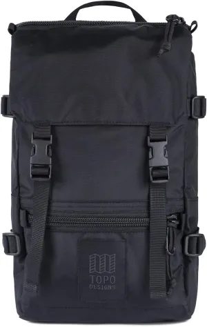 Topo Designs Rover Pack Mini - Small Sized Simple Daypack for EDC, Day Trips, Hikes, Iconic Denver Design, Recycled Nylon Construction (All Black)