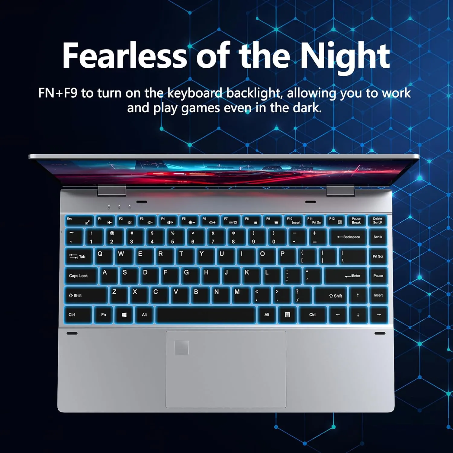 Touchscreen Laptop Computer, 14 Inch 2 in 1 Gaming Laptop, Intel N100, 16GB RAM 1TB SSD, 1920 x 1080, Fingerprint Unlock, Backlit Keyboard, Windows 11 Pro, Wi-Fi 6, BT5.2, Silver.