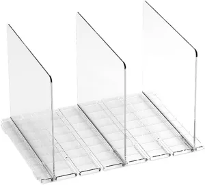 Transparent Adjustable Clear Handbag Storage Shelf PVC Clutch Dividers Bag Purse Organizer for Closet Keep Purses Upright (3Pcs)