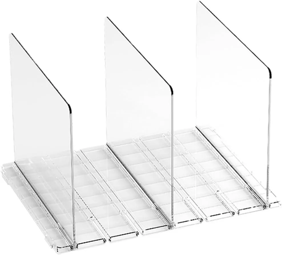 Transparent Adjustable Clear Handbag Storage Shelf PVC Clutch Dividers Bag Purse Organizer for Closet Keep Purses Upright (3Pcs)