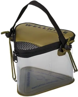 Transparent EVA Folding Fishing Bucket | Triangular Portable Handheld Collapsible Fish Container for Lure Fishing | Multi-Functional Live Bait Bucket & Fish Holder with 3 Color Options