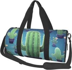 Travel Bag For Women,Cactus Print Personal Item Duffle Bags,Weekend Travel Duffel Tote Bag,Travel Sport Gym Bag For Men,Airplane Travel Essentials For Flying