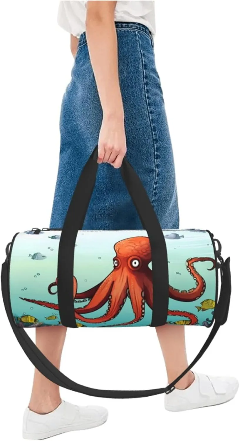Travel Bag For Women,Giant Octopus Print Personal Item Duffle Bags,Weekend Travel Duffel Tote Bag,Travel Sport Gym Bag For Men,Airplane Travel Essentials For Flying