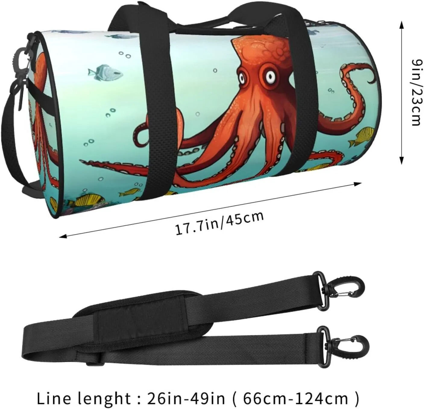 Travel Bag For Women,Giant Octopus Print Personal Item Duffle Bags,Weekend Travel Duffel Tote Bag,Travel Sport Gym Bag For Men,Airplane Travel Essentials For Flying